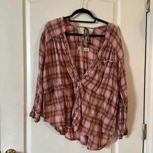 Free People Pink Boho Top